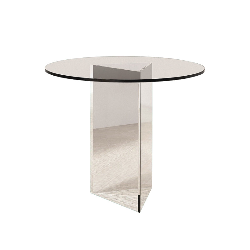 19" Wide Glam Side Table Clear Acrylic Pedestal Accent Side Table