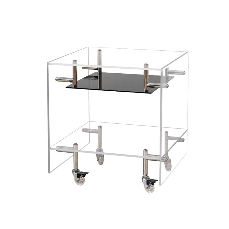 Plastic Rectangular End Table Double Tier Corner Table with Storage