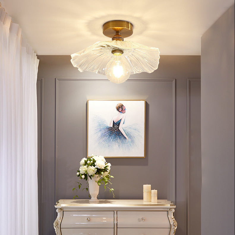 Nordic Ceiling Light Glass Shade Flush Mount Light Fixture for Bedroom Corridor