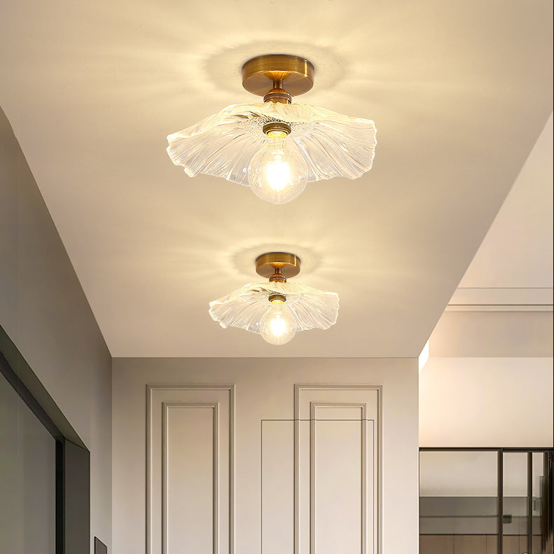 Nordic Ceiling Light Glass Shade Flush Mount Light Fixture for Bedroom Corridor
