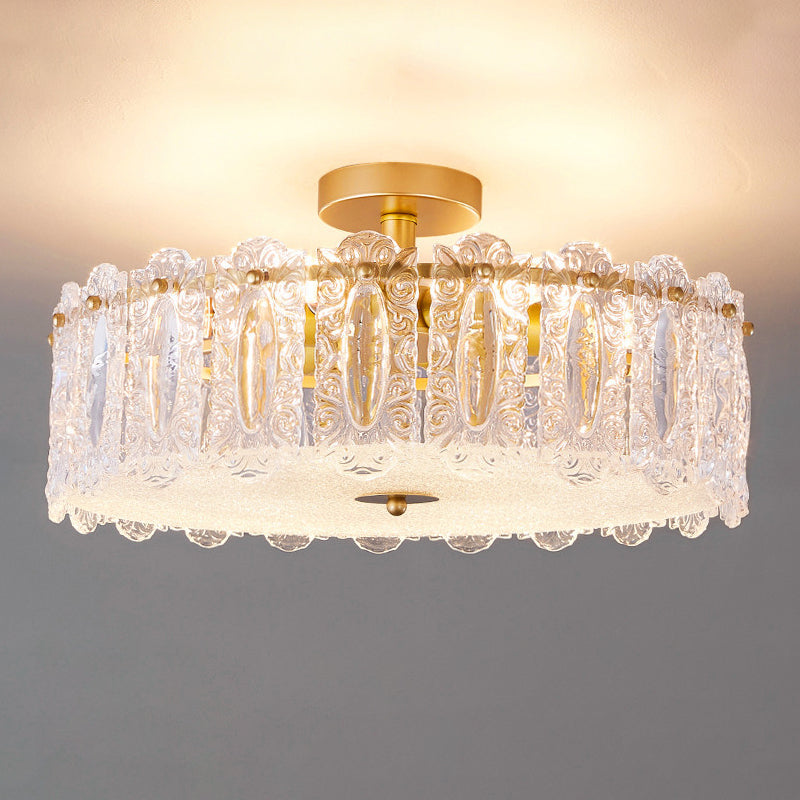Nordic Creative Ceiling Light Golden Flush Mount Light Fixture for Bedroom