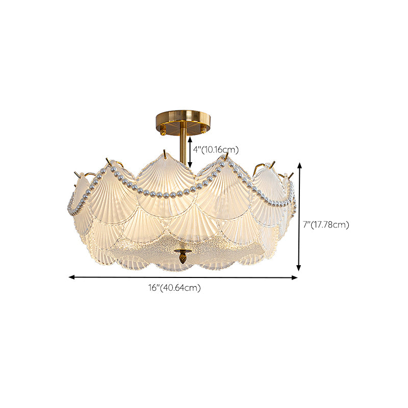 Nordic Ceiling Light Glass Flush Mount Light Fixture for Bedroom