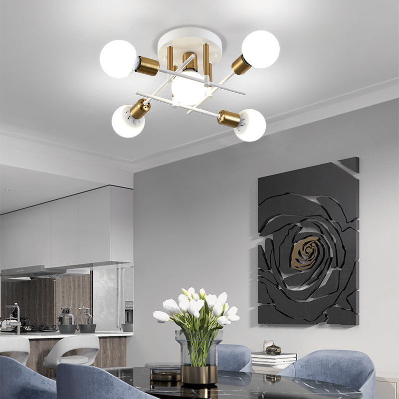 Nordic Style Iron Ceiling Lamp Adjustable Ceiling Light for Living Room
