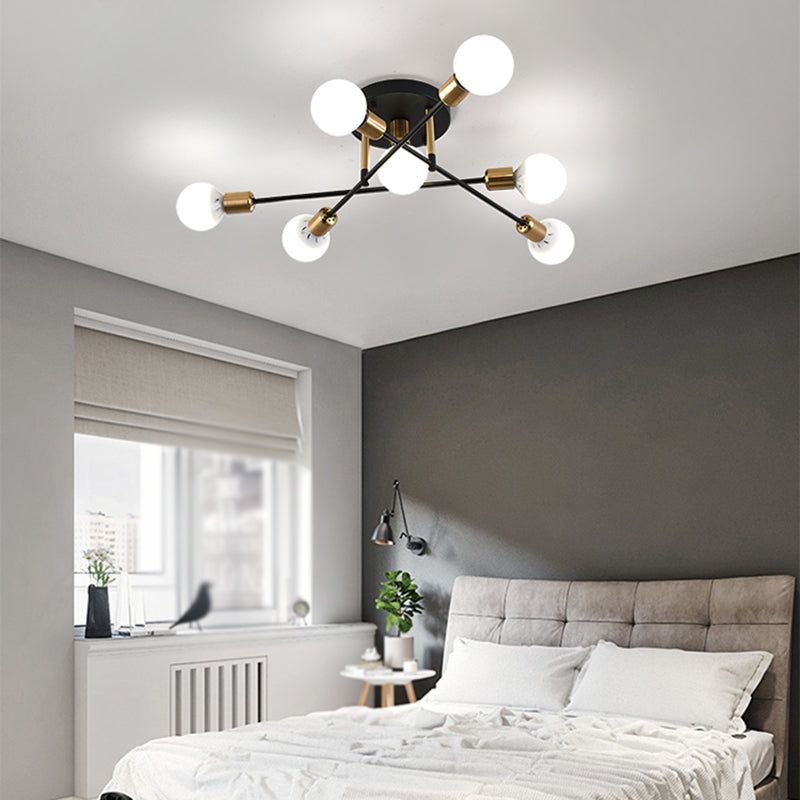 Nordic Style Iron Ceiling Lamp Adjustable Ceiling Light for Living Room