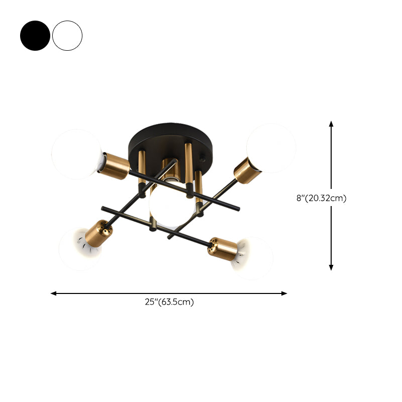 Nordic Style Iron Ceiling Lamp Adjustable Ceiling Light for Living Room
