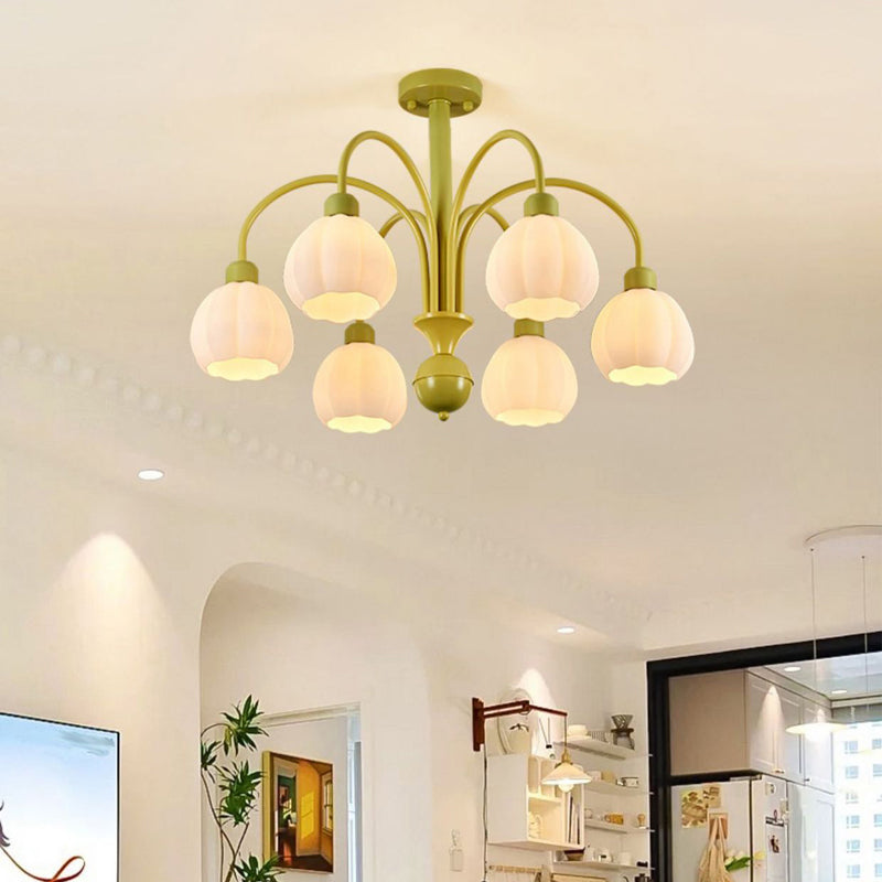 Modern Style Ceiling Lamp Creative Glass Shade Flush Mount Light Fixture