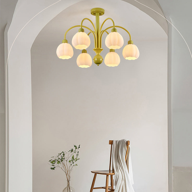 Modern Style Ceiling Lamp Creative Glass Shade Flush Mount Light Fixture