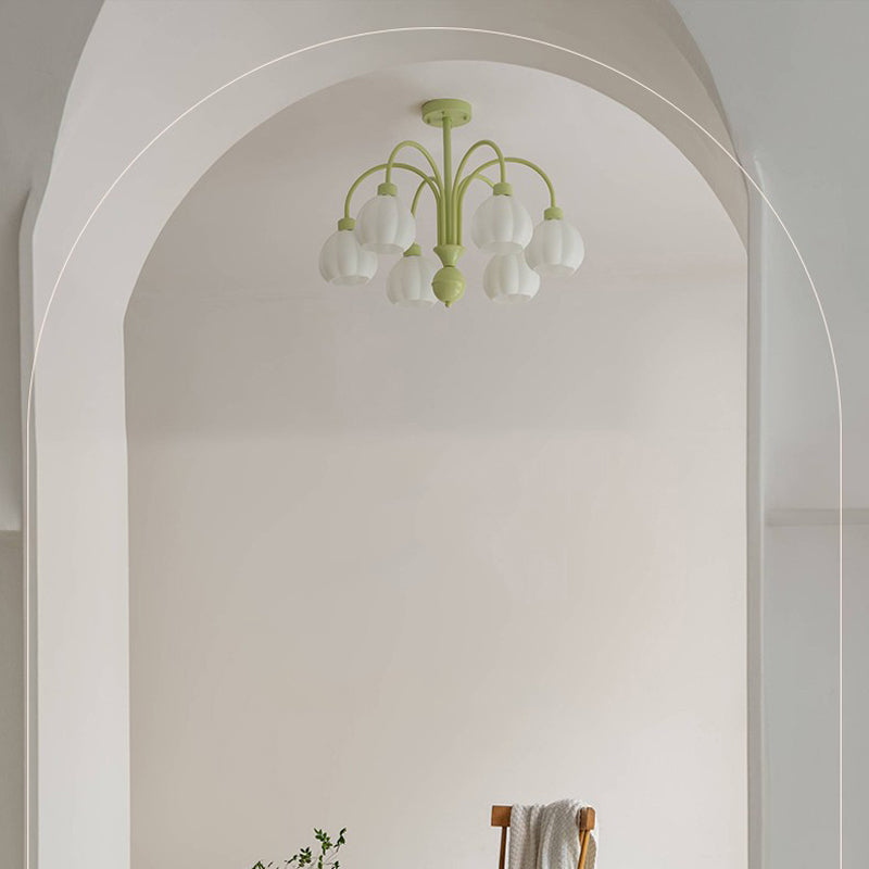 Modern Style Ceiling Lamp Creative Glass Shade Flush Mount Light Fixture