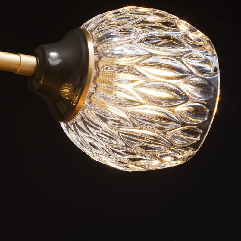 Modern Simple Black Ceiling Light Ball Shape Glass Shade Ceiling Lamp for Bedroom