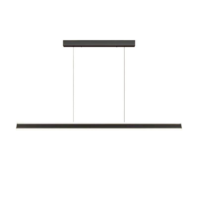 Modern Style Linear Shape Island Pendants Metal Pendant Lights in Black for Dining Room