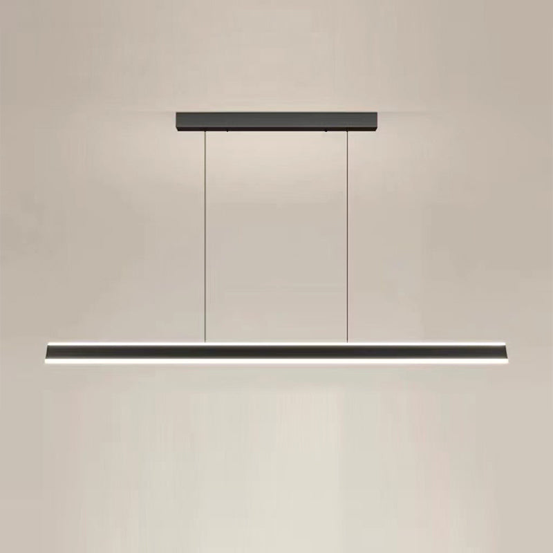 Modern Style Linear Shape Island Pendants Metal Pendant Lights in Black for Dining Room