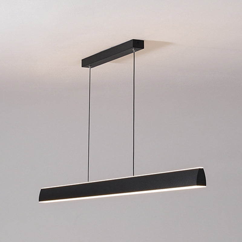 Modern Style Linear Shape Island Pendants Metal Pendant Lights in Black for Dining Room