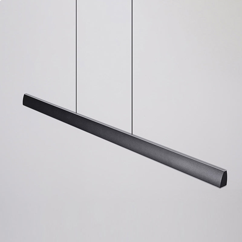 Modern Style Linear Shape Island Pendants Metal Pendant Lights in Black for Dining Room