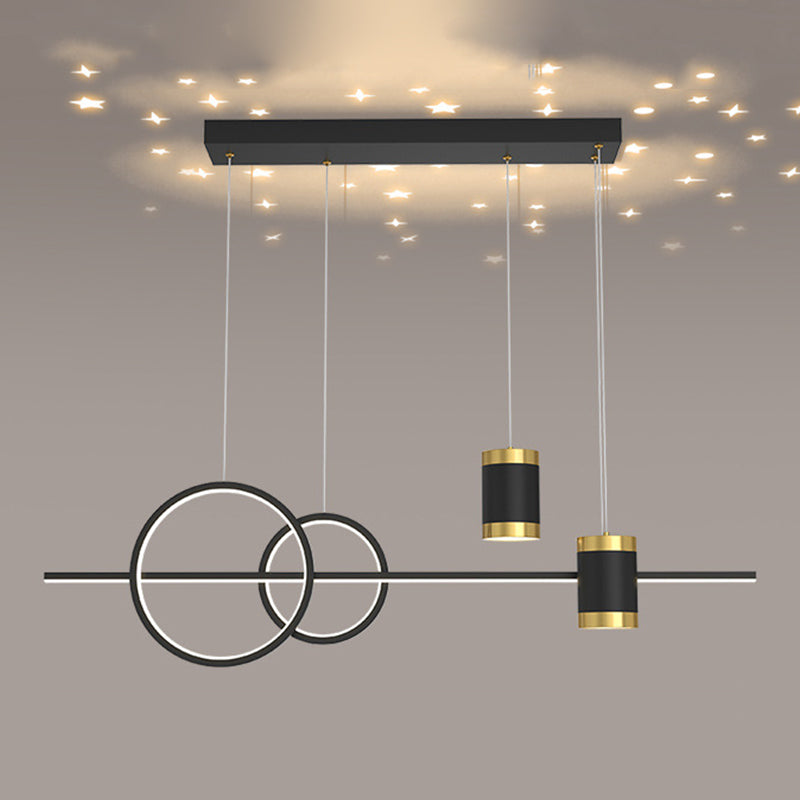 4-Lights Modern Island Pendants Metal Pendant Lights for Dining Room