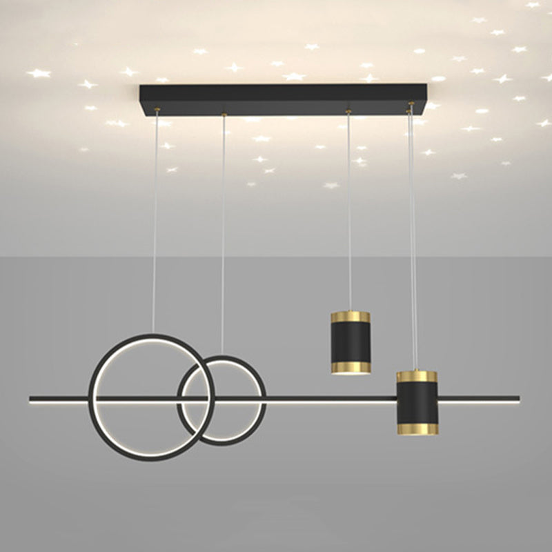 4-Lights Modern Island Pendants Metal Pendant Lights for Dining Room