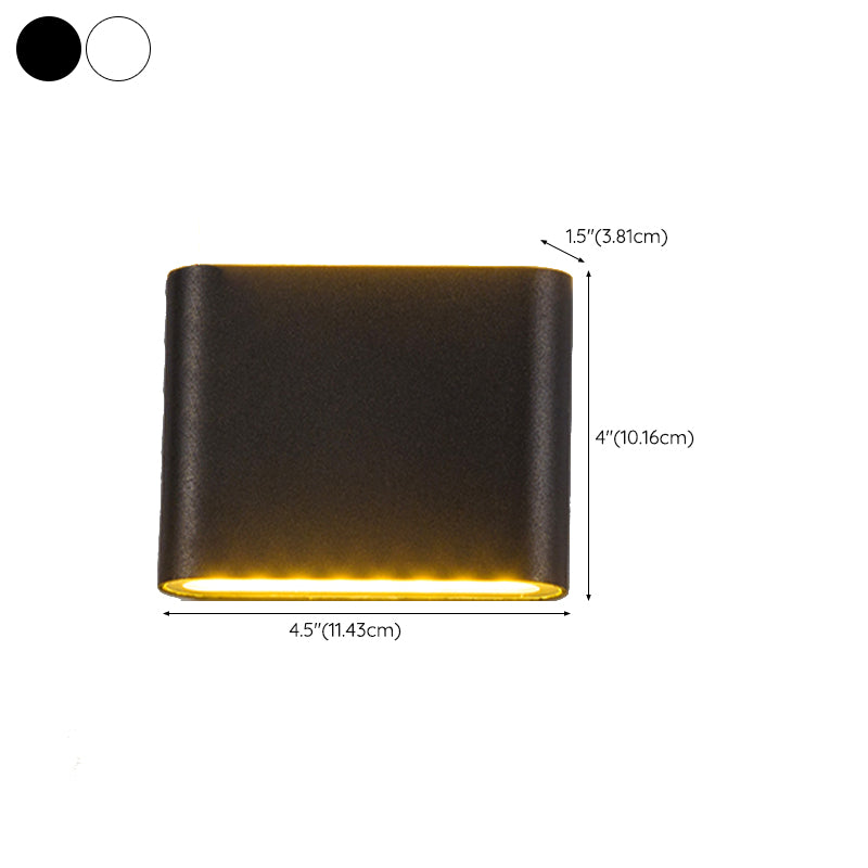 LED Metal Modern Wall Sconce Rectangle Shape Wall Light with Acrylic Shade for Courtyard
