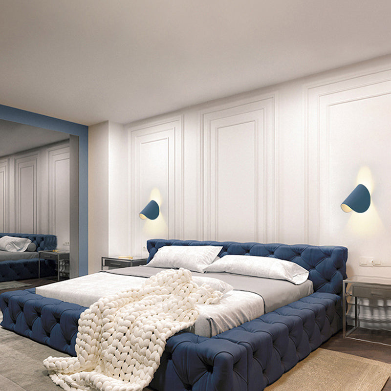 Nordic Style Wall Light Colorful Arc Shape Wall Lamp with Iron Shade for Bedroom