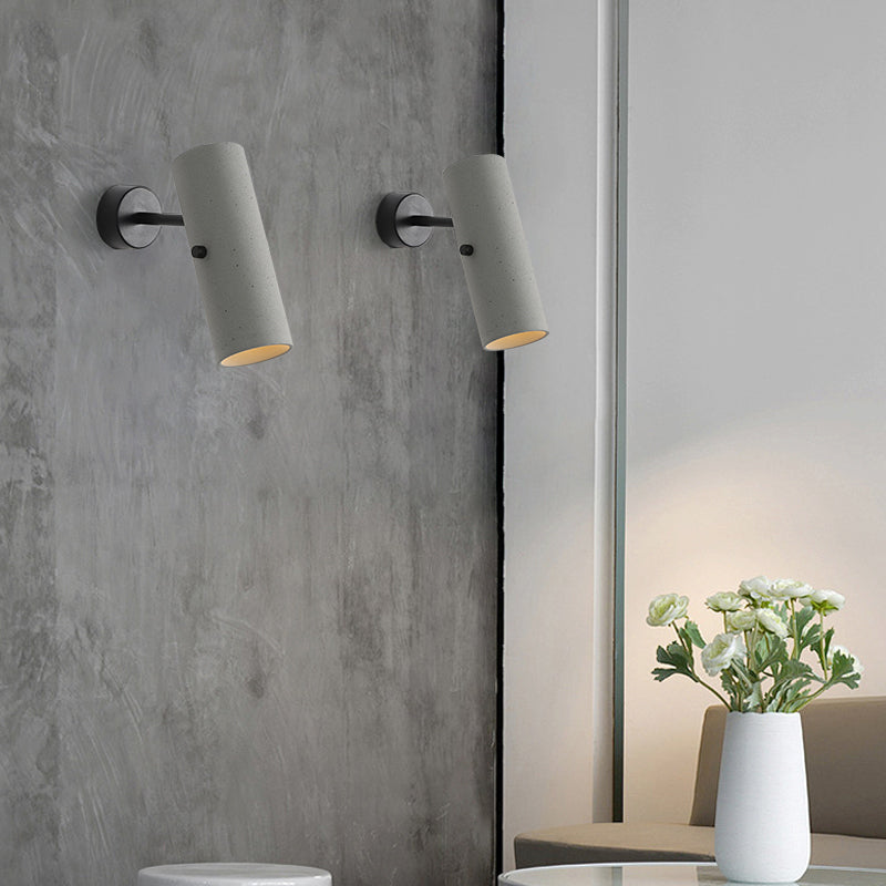 Modern Simple Metal Wall Light Cylinder Shape Adjustable Wall Lamp for Living Room