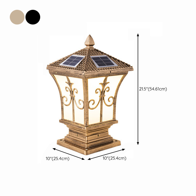 Modern Simple Aluminum Outdoor Light Solar Energy Pillar Lamp for Garden