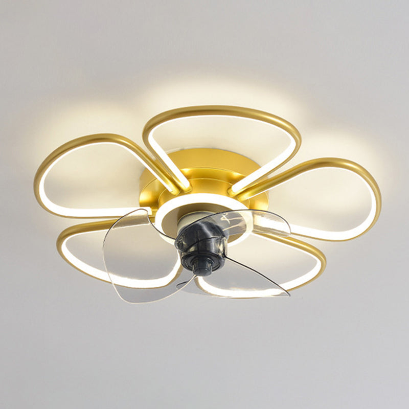 3-Blade Children Ceiling Fan Polish Finish LED Fan with Light for Home