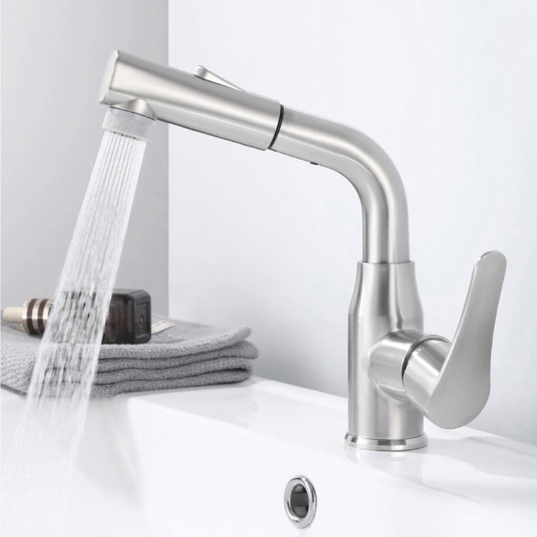 Modern 1-Handle Bathroom Sink Faucet Circular Vessel Sink Faucet Stainless Steel