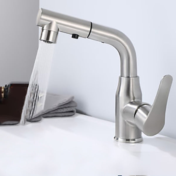 Modern 1-Handle Bathroom Sink Faucet Circular Vessel Sink Faucet Stainless Steel