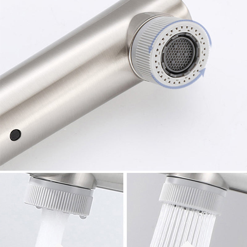 Modern 1-Handle Bathroom Sink Faucet Circular Vessel Sink Faucet Stainless Steel
