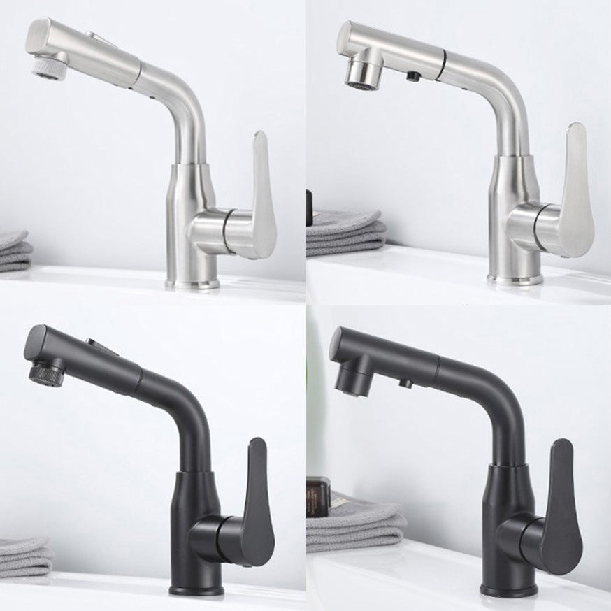 Modern 1-Handle Bathroom Sink Faucet Circular Vessel Sink Faucet Stainless Steel