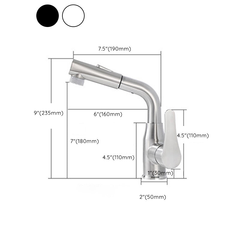 Modern 1-Handle Bathroom Sink Faucet Circular Vessel Sink Faucet Stainless Steel