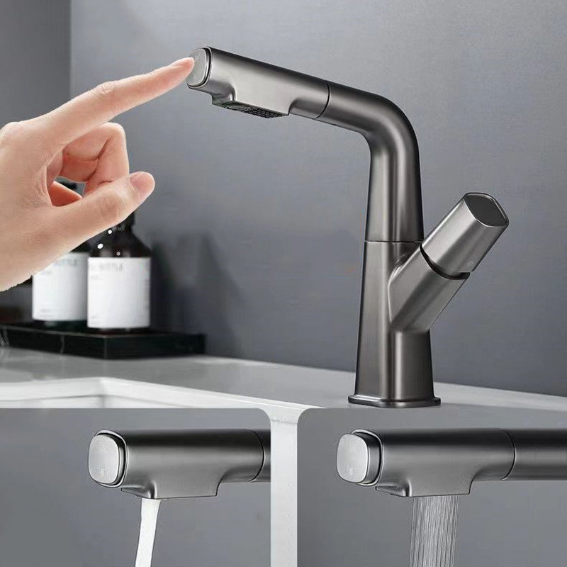 Pull-out 1 Hole Bathroom Faucet with Water Hose Vessel Faucet