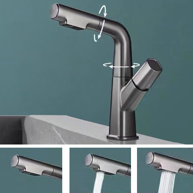 Pull-out 1 Hole Bathroom Faucet with Water Hose Vessel Faucet