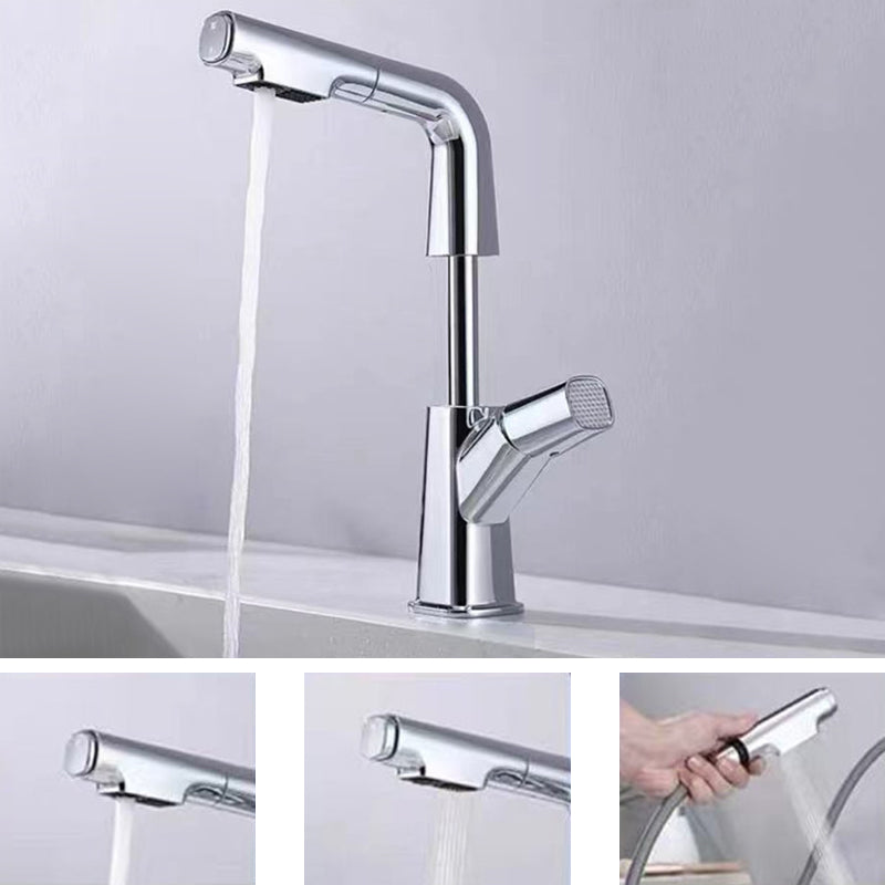 Pull-out 1 Hole Bathroom Faucet with Water Hose Vessel Faucet