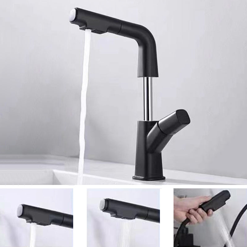 Pull-out 1 Hole Bathroom Faucet with Water Hose Vessel Faucet