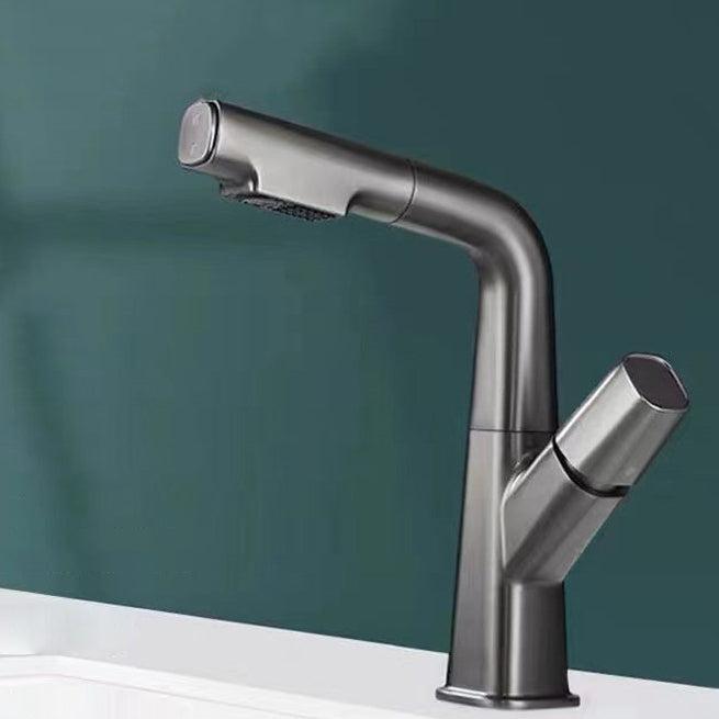 Pull-out 1 Hole Bathroom Faucet with Water Hose Vessel Faucet