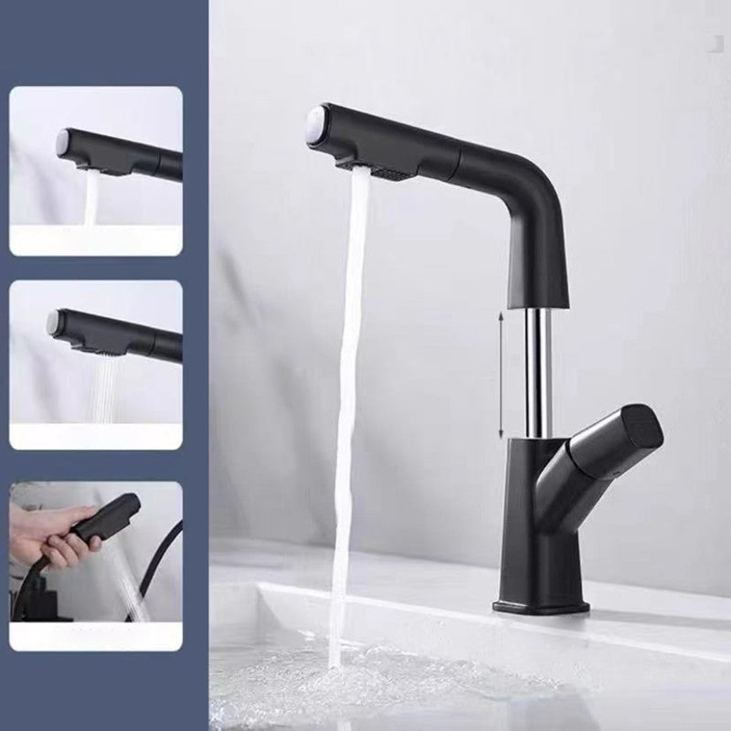 Pull-out 1 Hole Bathroom Faucet with Water Hose Vessel Faucet