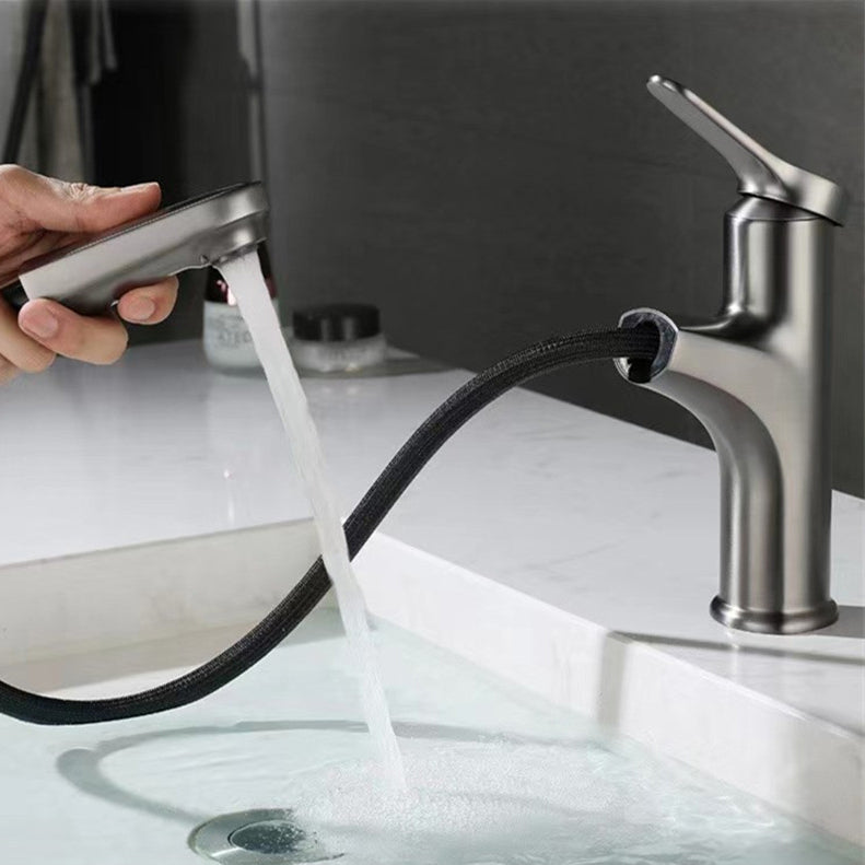 Pull-out 1 Hole Bathroom Faucet with Water Hose Vessel Faucet