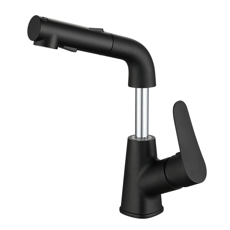 Contemporary Vessel Faucet Copper Single Handle Low Arc Retractable Vessel Faucet
