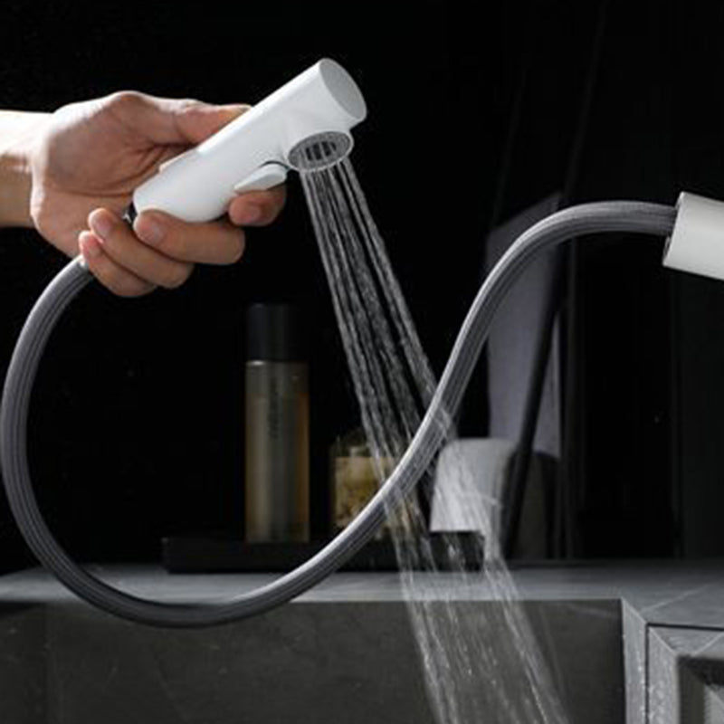 Contemporary Vessel Faucet Copper Single Handle Low Arc Retractable Vessel Faucet