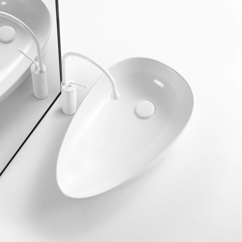 Modern Bathroom Sink Specialty Porcelain Shut-Off Valve Included Vessel Lavatory Sink