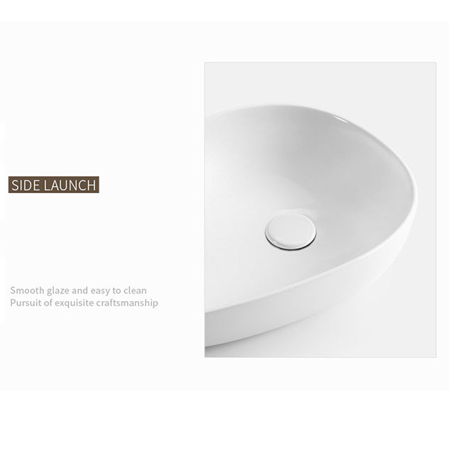 Modern Bathroom Sink Specialty Porcelain Shut-Off Valve Included Vessel Lavatory Sink