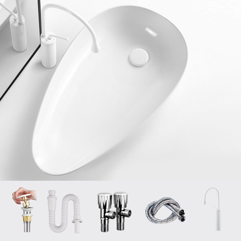 Modern Bathroom Sink Specialty Porcelain Shut-Off Valve Included Vessel Lavatory Sink