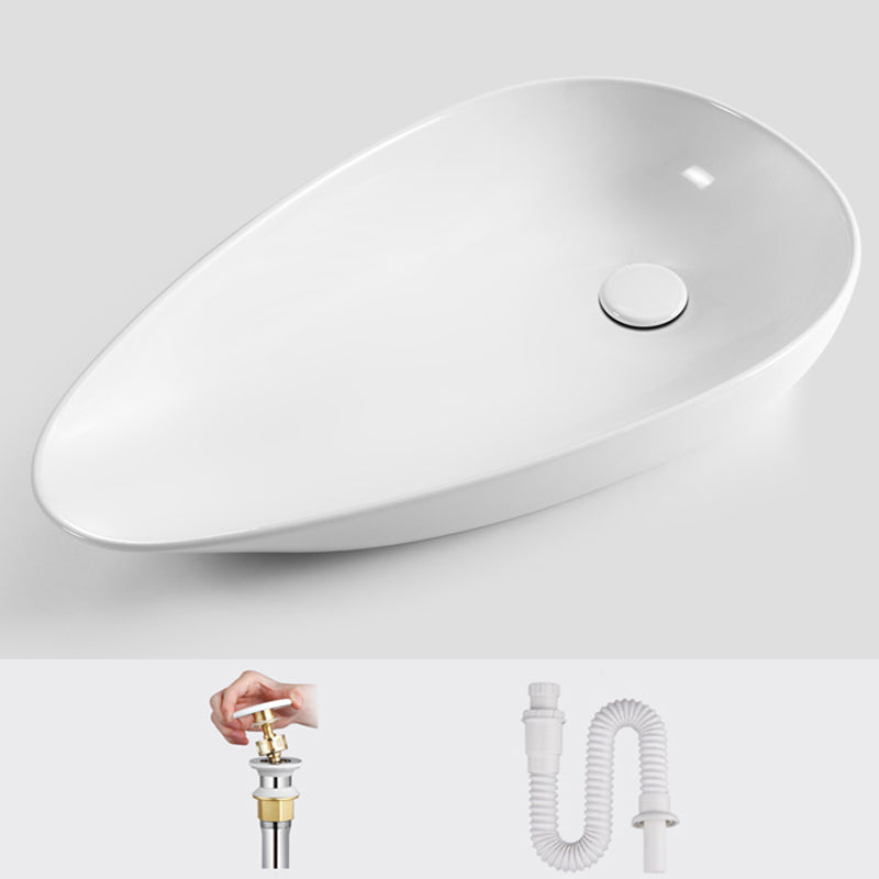 Modern Bathroom Sink Specialty Porcelain Shut-Off Valve Included Vessel Lavatory Sink
