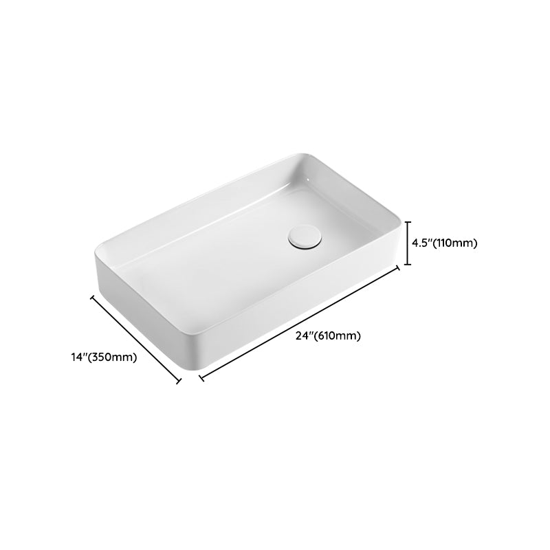 Modern Bathroom Sink Specialty Porcelain Shut-Off Valve Included Vessel Lavatory Sink