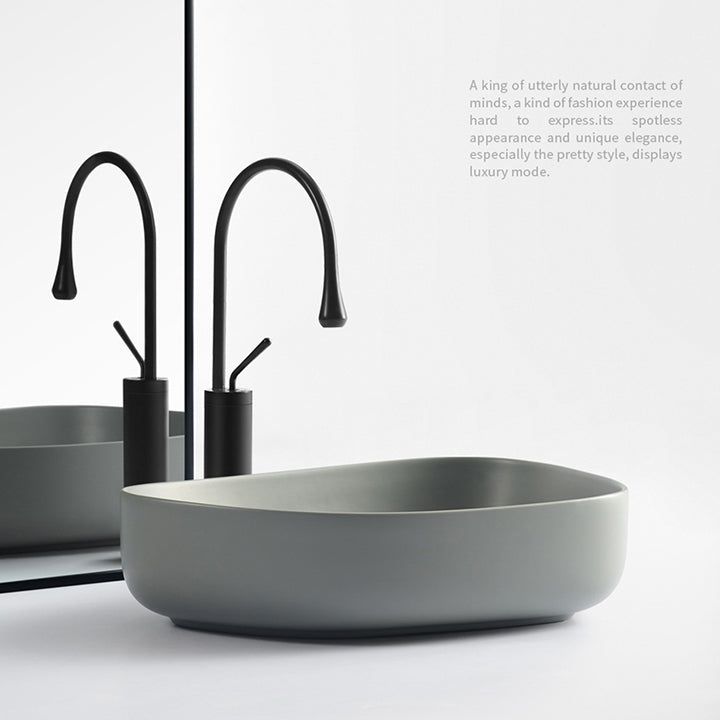 Modern Vessel Bathroom Sink Porcelain Specialty Shut-Off Valve Included Basin Sink