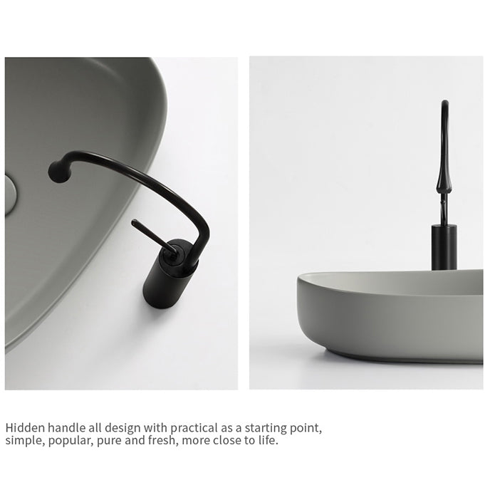 Modern Vessel Bathroom Sink Porcelain Specialty Shut-Off Valve Included Basin Sink
