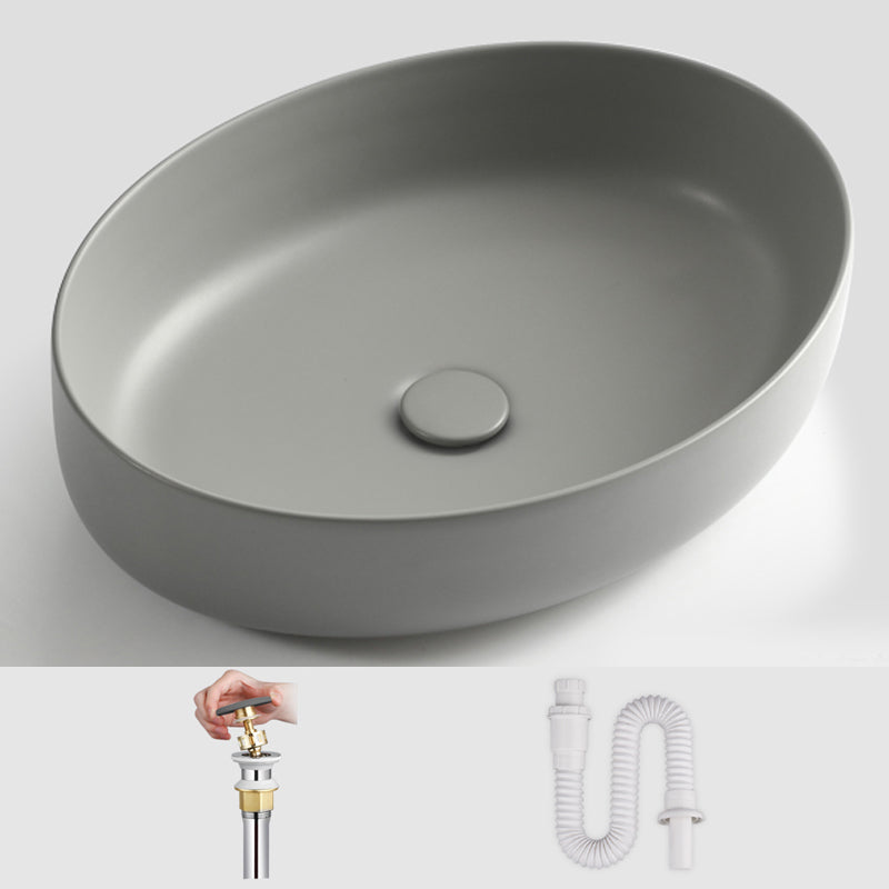 Modern Vessel Bathroom Sink Porcelain Specialty Shut-Off Valve Included Basin Sink