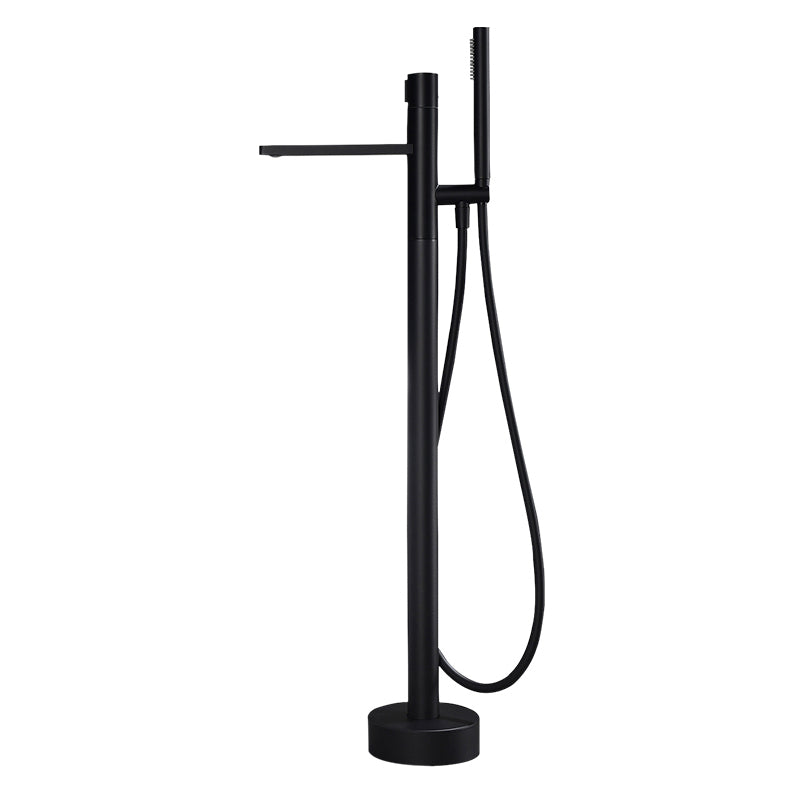 Contemporary Floor Mounted Copper Freestanding Tub Filler High Arc Tub Filler Trim