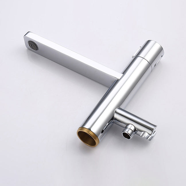 Contemporary Floor Mounted Copper Freestanding Tub Filler High Arc Tub Filler Trim