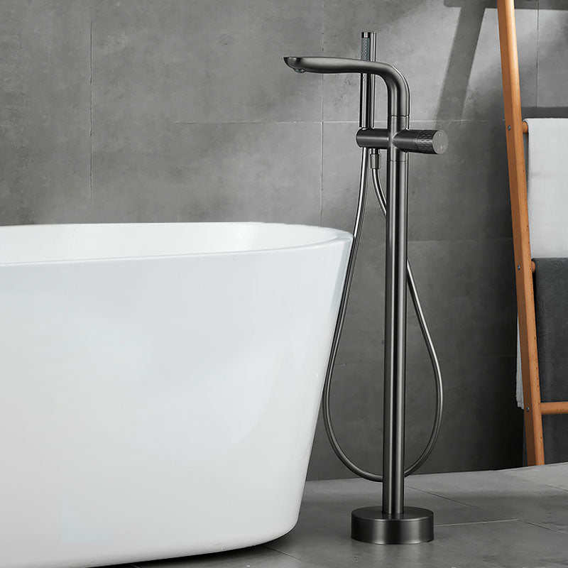 Contemporary Style Freestanding Faucet Copper Floor Mounted Freestanding Faucet