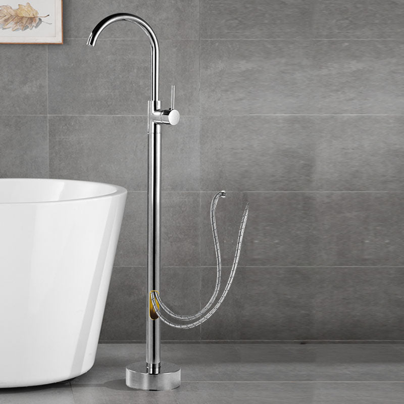 Contemporary Style Freestanding Faucet Copper Floor Mounted Freestanding Faucet